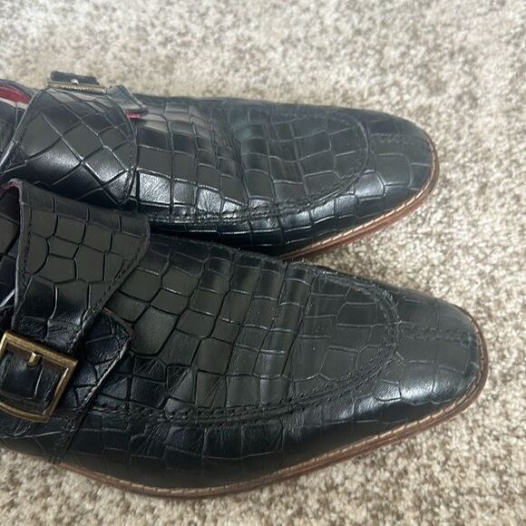 S.Baker Black Men’s Crocodile Dress Shoes 39 - Picture 3 of 12